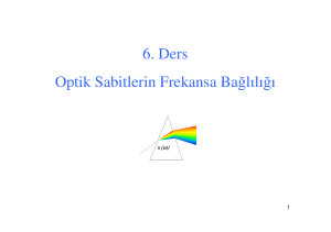 6. Ders Optik Sabitlerin Frekansa Bağlılığı