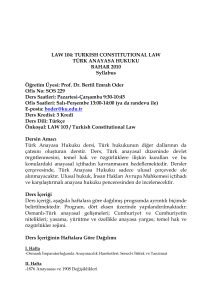 LAW 104: TURKISH CONSTITUTIONAL LAW