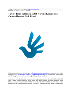 Türkiye İnsan Hakları ve Eşitlik Kurumu Kanunu