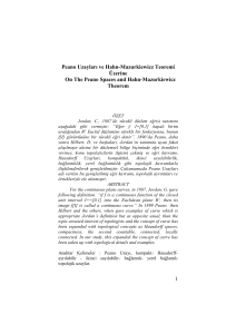Peano Uzayları ve Hahn-Mazurkiewicz Teoremi Üzerine