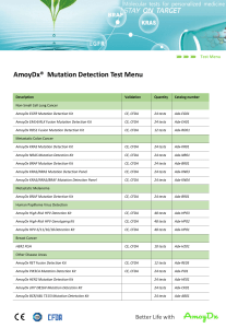 AmoyDx® Mutation Detection Test Menu