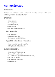 metronidazol,enfeksiyon hastalıkları