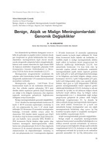 Benign, Atipik ve Malign Meningiomlardaki Genomik De¤ifliklikler