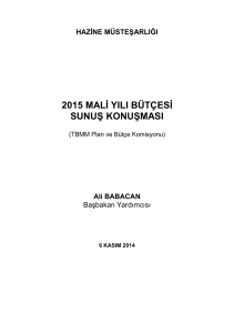 2015 mali yılı bütçesi sunuş konuşması