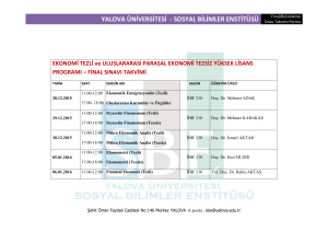 Ekonomi Tezli Yüksek Lisans Programı