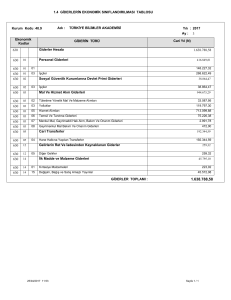 1.4 GİDERLERİN EKONOMİK SINIFLANDIRILMASI TABLOSU 630