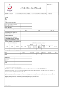Sıtma aylık çalışmaları formu - Antalya Halk Sağlığı Müdürlüğü