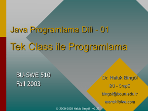 Java Course (c)2001 Haluk Bingol