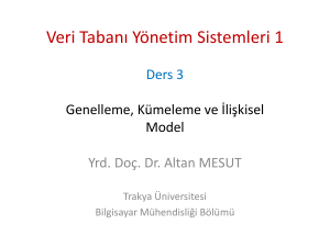 GENELLEME - Yrd.Doç.Dr. Altan MESUT