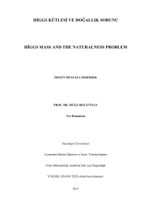 Higgs kütlesi ve doğallık sorunu