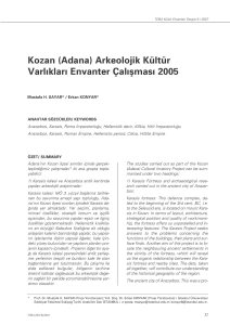 Kozan - kültür envanteri - Türkiye Bilimler Akademisi