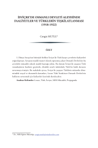 isviçre`de osmanlı devleti aleyhinde faaliyetler ve türklerin