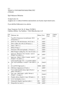 T.C. TRAKYA ÜNİVERSİTESİ REKTÖRLÜĞÜ (TÜBAP) İlgili