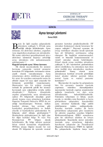 Ayna terapi yöntemi - Journal of Exercise Therapy and Rehabilitation