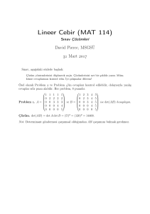 Lineer Cebir (MAT 114)