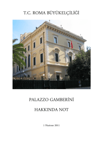 tc roma büyükelçiliği palazzo gamberini hakkında not