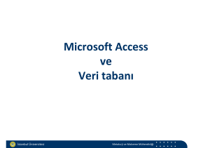 Microsoft Access ve Veri tabanı - İstanbul Üniversitesi | Mühendislik