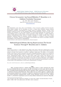 Yöntem Tartışmaları`nın Sosyal Bilimlere P. Bourdieu ve A. Giddens