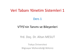 VTYS - Yrd.Doç.Dr. Altan MESUT