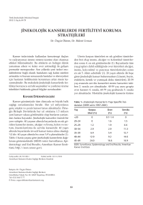 01 kunye yeni - Türk Jinekolojik Onkoloji Dergisi