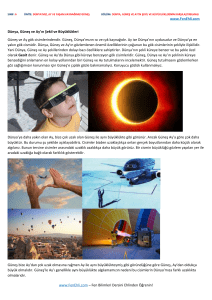 6. Sınıf Fen Bilimleri Dünya, Güneş ve Ay`ın Şekil ve