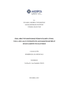 özel bir üniversitedeki öğrencilerin cinsel yolla bulaşan