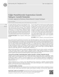 Genetik Yöntemler - Turkish Thoracic Journal