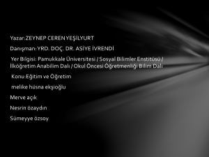 PowerPoint Sunusu - Dr. Sevim Aşiroğlu