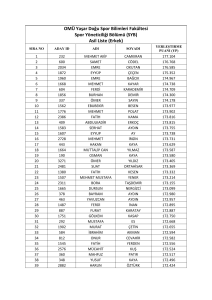 Spor Yöneticiliği Bölümü Kazanan Erkek Aday Listesi