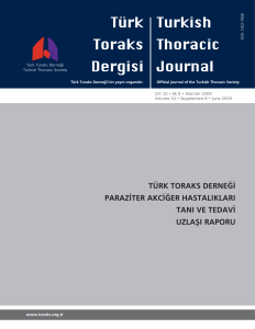 türk toraks derneği paraziter akciğer hastalıkları tanı ve tedavi uzlaşı