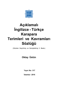 Açıklamalı İngilizce - Türkçe Karapara Terimleri ve Kavramları Sözlüğü