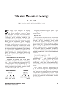 Talasemi Moleküler Genetiği