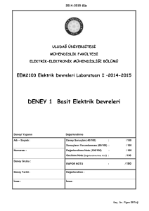 DENEY 1 Basit Elektrik Devreleri
