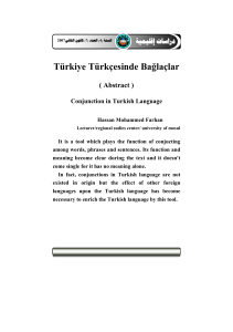 Türkiye Türkçesinde Bağlaçlar