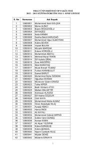 2013 Eğitim-Öğretim Yılı 1 nci Sınıf Öğrencileri