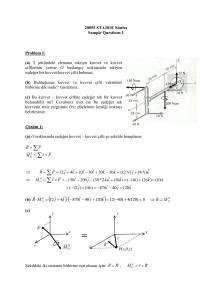 20855 STA201E Statics Sample Questions 1 Problem 1: (a) T
