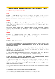 Türk Gıda Kodeksi Yumurta Tebliği (2014/55) (20.12.2014 t. 29211 s