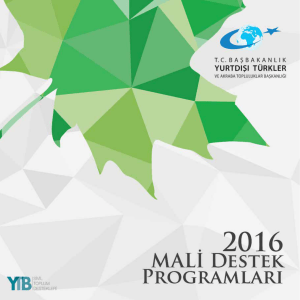 2016 Mali Destek Programları - Yurtdışı Türkler ve Akraba