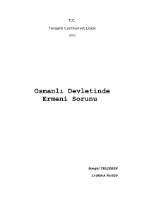 Osmanlı Devletinde Ermeni Sorunu