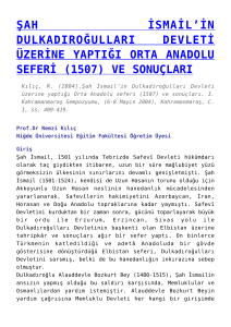 in dulkadıroğulları devleti üzerine yaptığı orta anadolu seferi