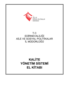 Kalite El Kitabı - Edirne Aile ve Sosyal Politikalar İl Müdürlüğü