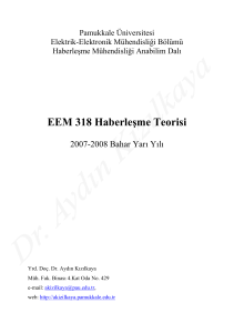 EEM 318 Haberleşme Teorisi