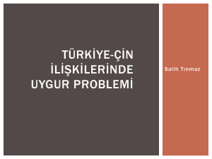 türkiye – çin ilişkilerinde doğu türkistan problemi