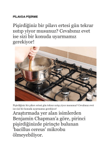 pilavda pişirme - Adana Gönüllü Gıda Güvenliği Merkezi Derneği