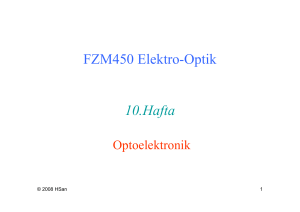 FZM450 Elektro-Optik 10.Hafta - Ankara Üniversitesi Açık Ders