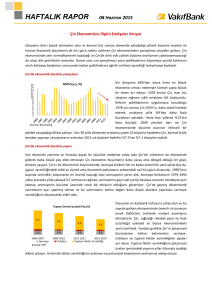 08 Haziran 2015 Haftalık Ekonomi Raporu