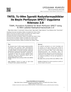 TNTD, Tc-99m İşaretli Radyofarmasötikler ile Beyin Perfüzyon