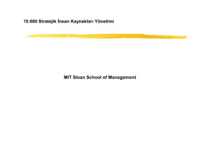 15.660 Stratejik İnsan Kaynakları Yönetimi MIT Sloan School of