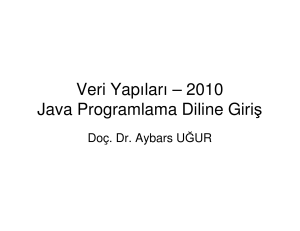 Veri Yapıları – 2010 Java Programlama Diline Giriş