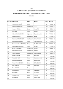 T.C. KAHRAMANMARAŞ SÜTÇÜ İMAM ÜNİVERSİTESİ TÖMER